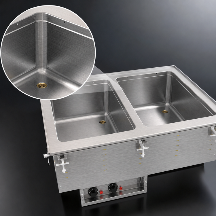 Product image #3 for Vollrath Two-Well Drop-In Electric Hot Food Well with Auto-Fill, Thermostatic Controls, and Manifold Drain
