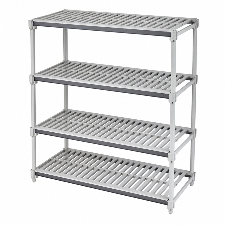 Product image #3 for Cambro Camshelving Elements XTRA 4-Shelf Vented Universal Shelf Kit, 18 x 36 Inches, Speckled Gray