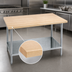 Thumbnail image #3 for Advance Tabco 60-Inch x 30-Inch Maple Top Work Table with Adjustable Undershelf, Galvanized Base