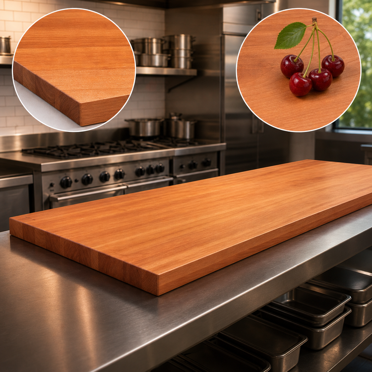 Product image #3 for Boos Block American Cherry Edge Grain Flat-Top Kitchen Countertop, 108 x 32 x 3 Inches, Varnique Finish