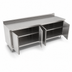 Thumbnail image #3 for John Boos Hinged-Door Enclosed Work Table, 96 x 30 Inches, 14 Gauge 300 Series Stainless Steel Top, 5 Inch Backsplash