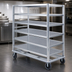Thumbnail image #3 for Heavy-Duty Aluminum Queen Mary Utility Cart, 6 Shelves, 27 x 60 Inches, Up-Flanged Edges