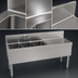 Thumbnail image #3 for Glastender Three-Compartment Underbar Sink Unit with Right Drainboard, 60 x 19 Inches, Stainless Steel