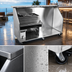 Thumbnail image #3 for Glastender 96-Inch Portable Bar for Stackable Cups with Refrigerator Space, Stainless Steel