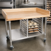 Thumbnail image #3 for John Boos BAK03 72-Inch x 30-Inch Wood Top Bakery Prep Table with Stainless Steel Undershelf and Bun Pan Rack