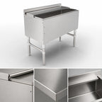 Thumbnail image #3 for John Boos Slim-Line UBIB-1836-X 36-Inch Stainless Steel Underbar Ice Bin/Cocktail Unit, 18-Inch Deep, 2-Piece Sliding Lid