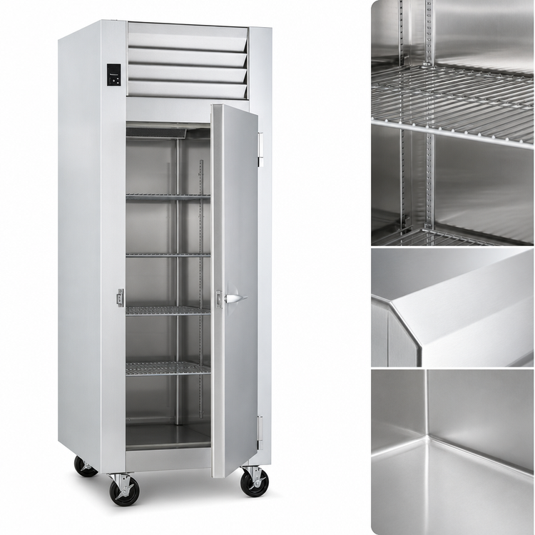 Product image #3 for Traulsen Spec-Line R Series 24-Inch Reach-In Freezer with Half-Height Solid Doors, 18.11 Cu. Ft., Self-Contained, Stainless Steel