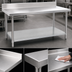 Thumbnail image #3 for Spec-Master Marine Series Stainless Steel Work Table with 4-1/2-Inch Backsplash and Adjustable Galvanized Undershelf, 120-Inch W x 24-Inch D