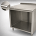 Thumbnail image #3 for Advance Tabco 96-Inch Wide Stainless Steel Work Table with Open Front Cabinet Base and 1-1/2-Inch Rear Up-Turn