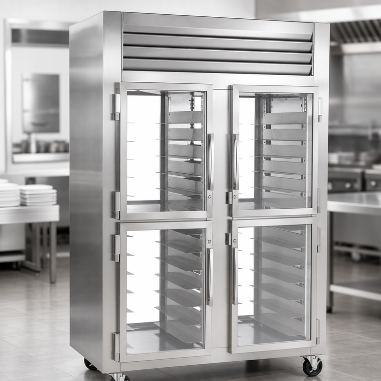 Product image #3 for Traulsen Spec-Line RHF232WP-HHG 2-Section Pass-Thru Heated Cabinet with Half-Height Glass Doors