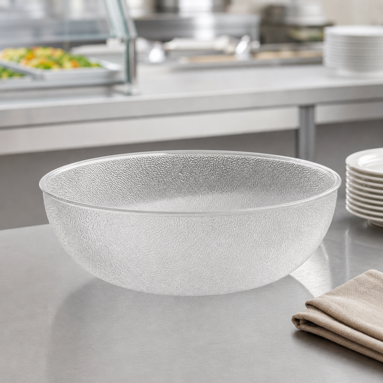 Product image #4 for Cambro Camwear 40 Qt. 23-Inch Round Pebbled Serving Bowl, Clear Polycarbonate