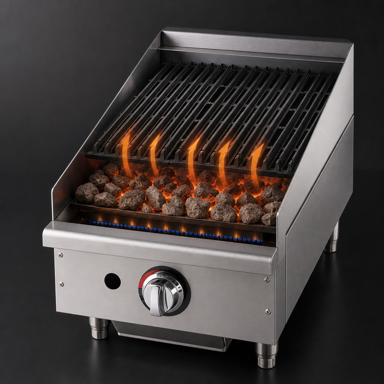 Product image #3 for Star-Max 15-Inch Countertop Lava Rock Gas Charbroiler, 40,000 BTU