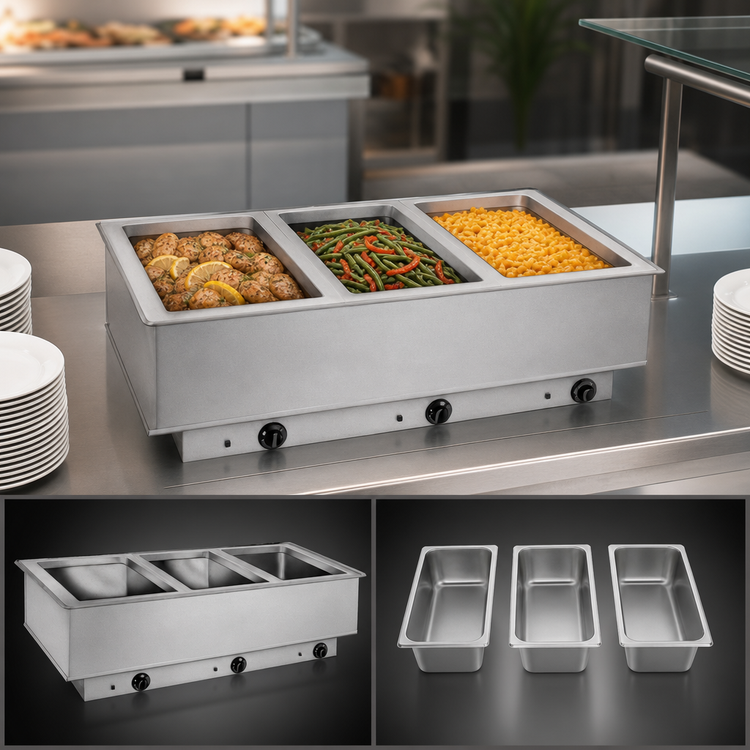 Product image #3 for Atlas Metal WIH-5 5-Well Electric Drop-In Hot Food Well Unit