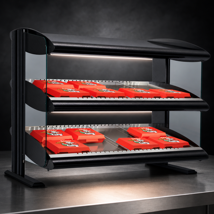 Product image #3 for Hatco HXMS-24D 24-Inch Countertop Slant Heated Merchandiser with LED Lighting