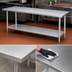 Thumbnail image #3 for Duke 120-Inch x 30-Inch Stainless Steel Work Table with Galvanized Undershelf