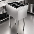Thumbnail image #3 for Perlick Corporation Top Shelf TSS12U2 Insulated Stainless Steel Underbar Bottle Storage Bin, 12 x 24 Inch, 6 Bottle Wells