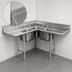 Thumbnail image #3 for Advance Tabco 3-Compartment Corner Sink with 24-Inch Left and Right Drainboards, 20 x 20 x 12 Bowls, 304 Stainless Steel