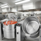 Thumbnail image #2 for Crown DLTM-100-2 Twin 100-Gallon Direct Steam Tilting Mixer Kettle