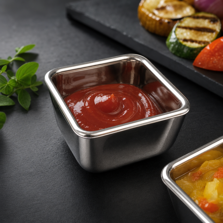 Product image #3 for American Metalcraft Square Stainless Steel Sauce Cup, 2-1/2 oz.