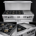 Thumbnail image #3 for Ultimate 60-Inch Commercial Gas Restaurant Range with 6 Open Burners, 24-Inch Griddle, and 2 Standard Ovens