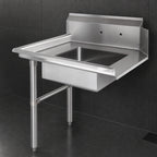 Thumbnail image #3 for Steel Works Stainless SWSDT-26L Straight Left-to-Right Soiled Dish Table, 26 x 30 in, 16-Gauge 304 Stainless Steel, 9-3/4 in Backsplash