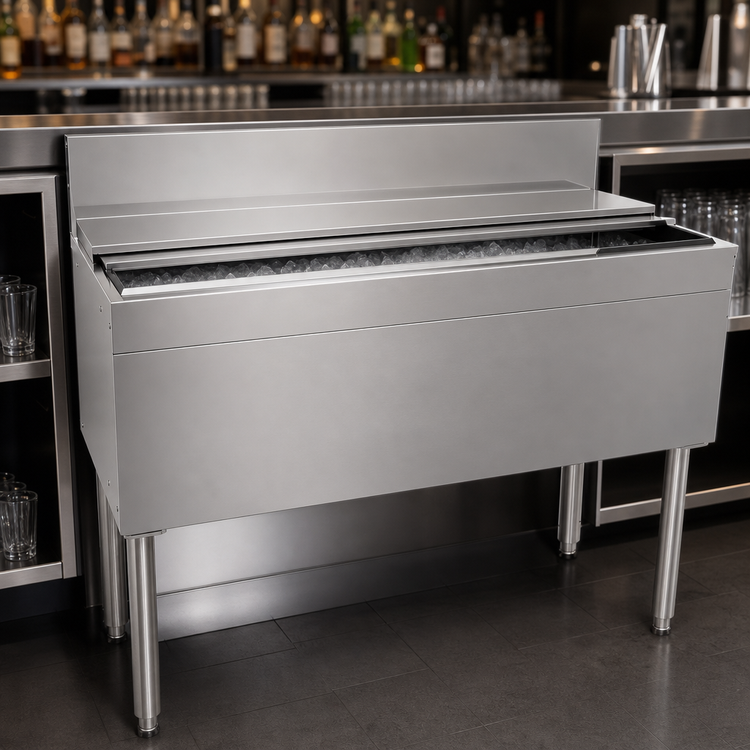 Product image #3 for Glastender IBA-42 42-Inch Wide Underbar Ice Bin with Sliding Stainless Steel Cover
