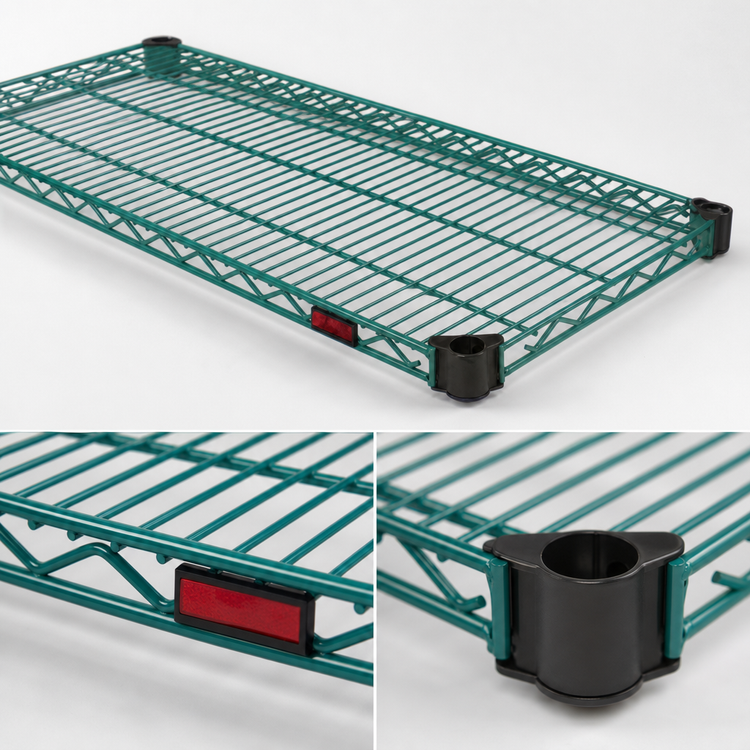 Product image #3 for EagleGard Quad-Adjust Wire Shelf, 60 x 21 Inches, 600 lb Capacity, Blue-Green Hybrid Epoxy Finish