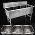 Thumbnail image #3 for John Boos B Series 3-Compartment Floor Model Stainless Steel Sink, 53-1/8 x 25-1/2 Inches, 14-Inch Deep Bowls