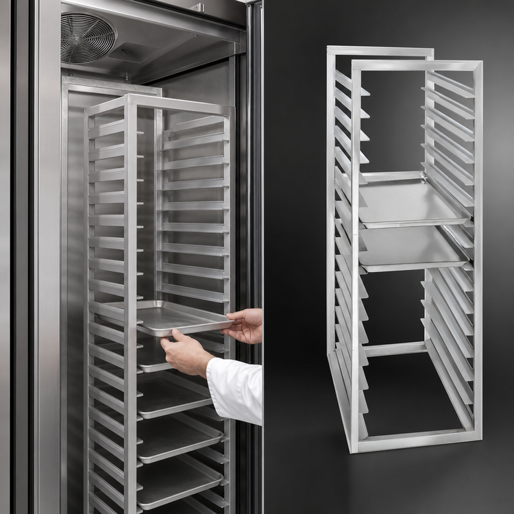 Product image #3 for Channel Manufacturing Stainless Steel End-Load Bun Pan Rack for Reach-In Refrigerators, 16 Pan Capacity