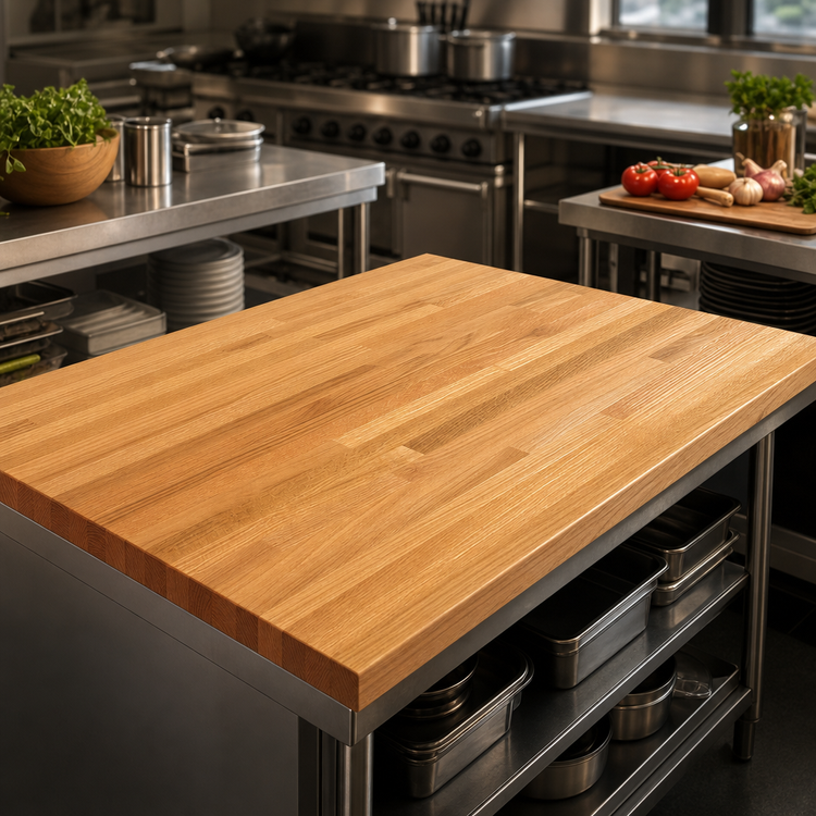 Product image #3 for Appalachian Red Oak Blended Rails Edge-Grain Island Countertop, 48" x 36" x 1-1/2" Thick, Varnique Finish