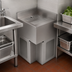 Thumbnail image #4 for BK Resources 18 x 18 Inch Freestanding Corner Drainboard with Pedestal Base and BKDR-15CP Drain