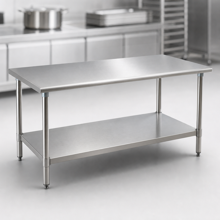 Product image #3 for Eagle Budget Series 60 Inch x 24 Inch 430 Stainless Steel Work Table with Adjustable Undershelf