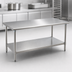 Thumbnail image #3 for Eagle Budget Series 60 Inch x 24 Inch 430 Stainless Steel Work Table with Adjustable Undershelf