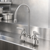 Thumbnail image #3 for EverSteel Stainless Steel 4-Inch Centers Deck Mount Workboard Mixing Faucet with 6-Inch Swivel Gooseneck and 2.2 GPM Aerator