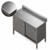 Thumbnail image #3 for John Boos Enclosed Stainless Steel Work Table with Cabinet Base, Hinged Doors, and 5-Inch Backsplash, 120 x 24 Inches