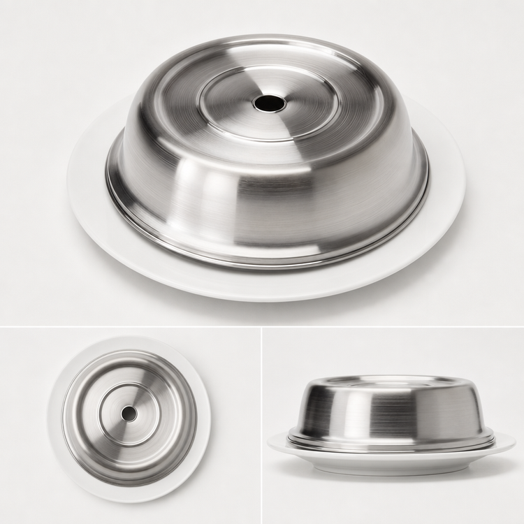 Product image #3 for Round Stainless Steel Plate Cover for 9-Inch to 9-1/8-Inch Plates