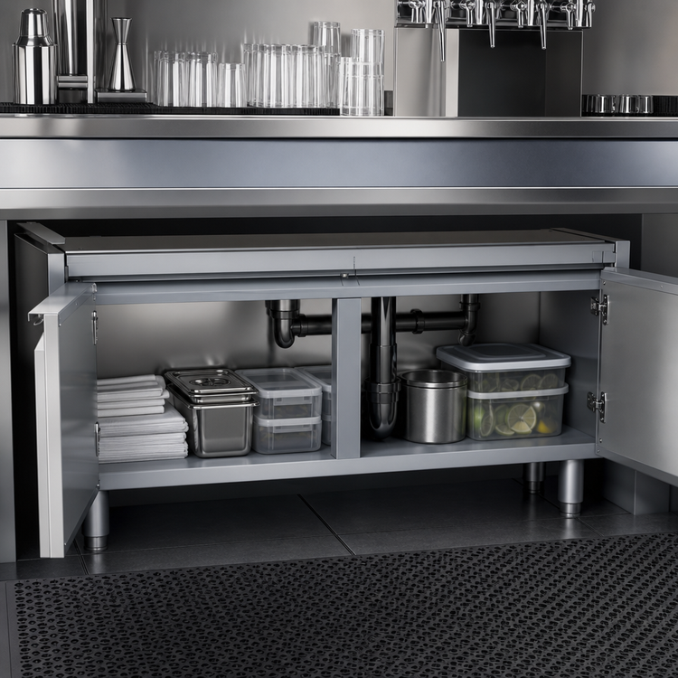 Product image #3 for Glastender 42-Inch Wide Underbar Add-On Cabinet Base with 2 Hinged Doors