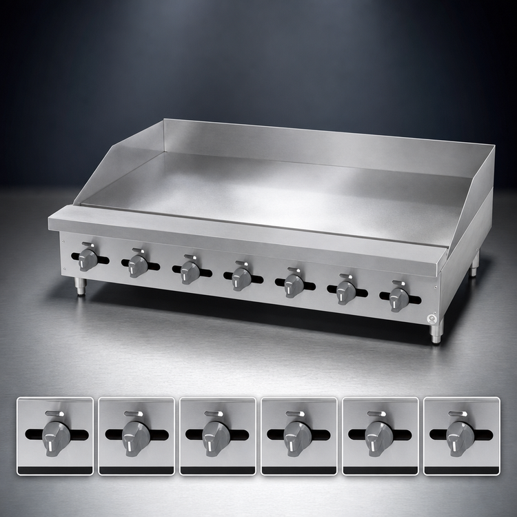 Product image #3 for Comstock-Castle Diner Series 72-Inch Countertop Gas Griddle with Thermostat Controls