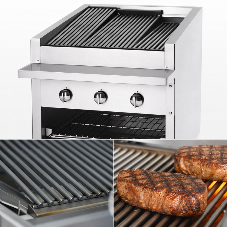 Product image #3 for Bakers Pride Dante Series 24-Inch Countertop Radiant Gas Charbroiler with Round Rod Grate
