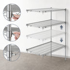 Thumbnail image #3 for Metro Super Erecta AA546C Super Adjustable Add-On Wire Shelving Unit, 42W x 24D x 63H, Chrome, 4 Shelves