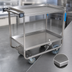 Thumbnail image #3 for BK Resources Heavy-Duty 2-Tier Stainless Steel Utility Bus Cart with Casters