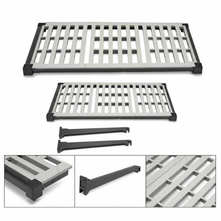 Product image #3 for Cambro Camshelving Elevation Series Vented Wall-Mounted Shelf Kit, 14 x 24 Inches, Brushed Graphite