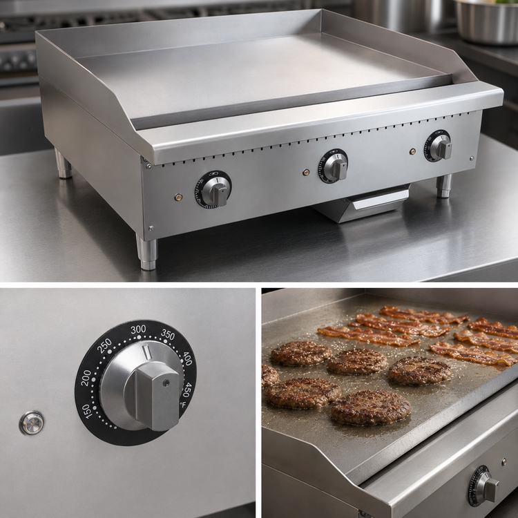 Product image #3 for 36-Inch Electric Countertop Griddle, Smooth Steel Plate, 208/240V