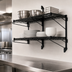 Thumbnail image #3 for Quantum Wall-Mount Double Cantilever Shelving Unit Kit, 2 Shelves, 42 x 12 Inches, Black Epoxy Finish