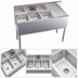 Thumbnail image #3 for Krowne Royal Series 48-Inch x 19-Inch Three-Compartment Underbar Sink Unit with Right Drainboard