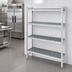 Thumbnail image #3 for Fermostock 4-Tier Perforated Starter Polymer Shelving Unit, 35W x 22D x 71H, Gray