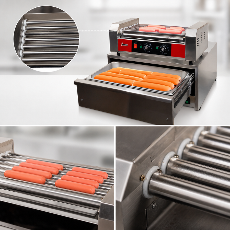Seven Stainless Steel Rollers