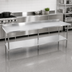 Thumbnail image #3 for Sapphire Stainless Steel Worktable with 5-Inch Backsplash and Open Base with Undershelf, 108 x 30 x 35 Inches