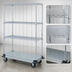 Thumbnail image #3 for Quantum 4-Shelf Mobile Enclosure Wire Shelving Cart, 36 x 24 x 70 Inches, Chrome Plated