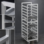 Thumbnail image #3 for Channel Manufacturing T447A3 Single-Section Trapezoidal Aluminum Cafeteria Tray Rack, End-Load, 10-Tray, 5-Inch Centers